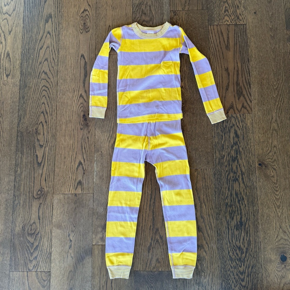 Hanna Andersson striped PJs ~ size 6-7 ~ excellent condition